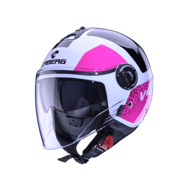 Capacete RIVIERA V4X ALPHA Branco/Preto/Rosa Capacete RIVIERA V4X ALPHA Branco/Preto/Rosa